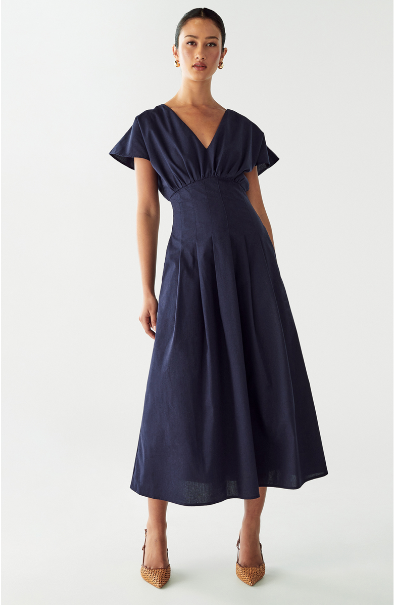 WILLA June Midi Dress, Main, color, Navy Blue