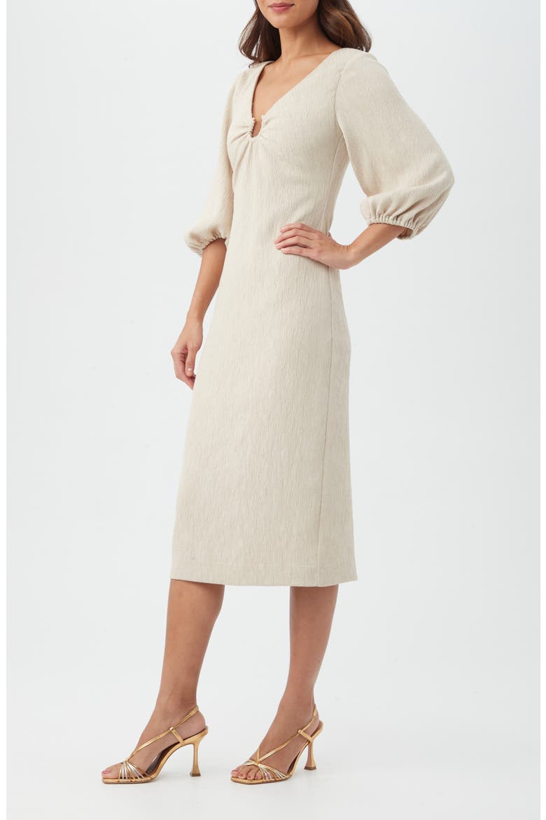 Madeline Textured Midi Dress, Alternate, color, SAHARA STONE