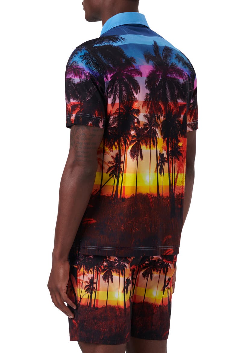 Digital Print Cotton Polo Shirt, Alternate, color, TANGERINE