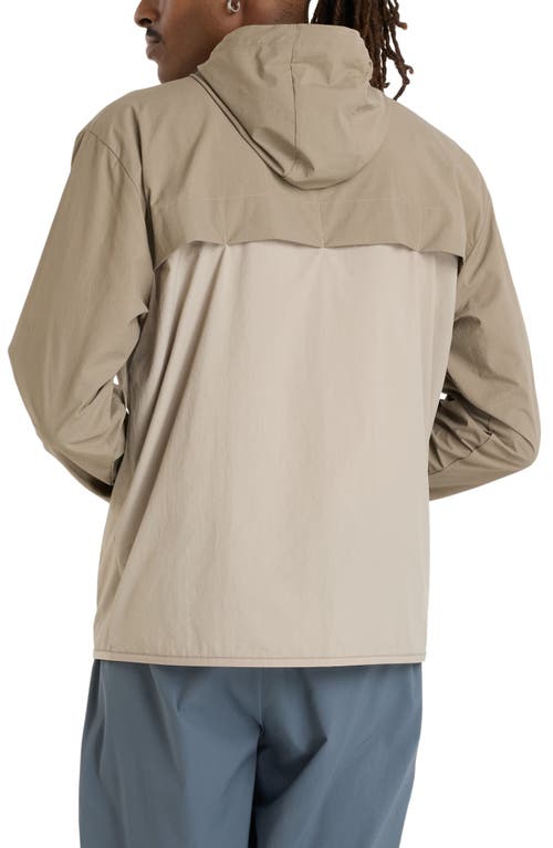 New Balance Athletics Woven Nylon Hooded Jacket In Neutral