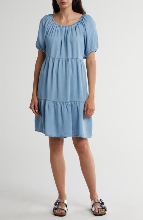 Amber Denim Tiered Dress