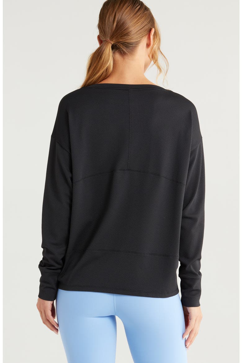 Textured Equilibrium Long Sleeve T-Shirt, Alternate, color, BLACK