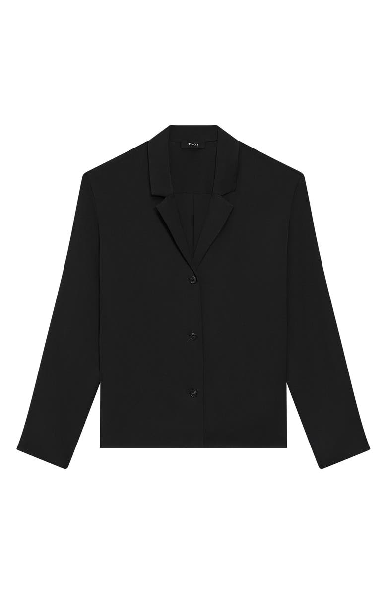 Theory Notch Collar Silk Button-Up Shirt, Alternate, color,