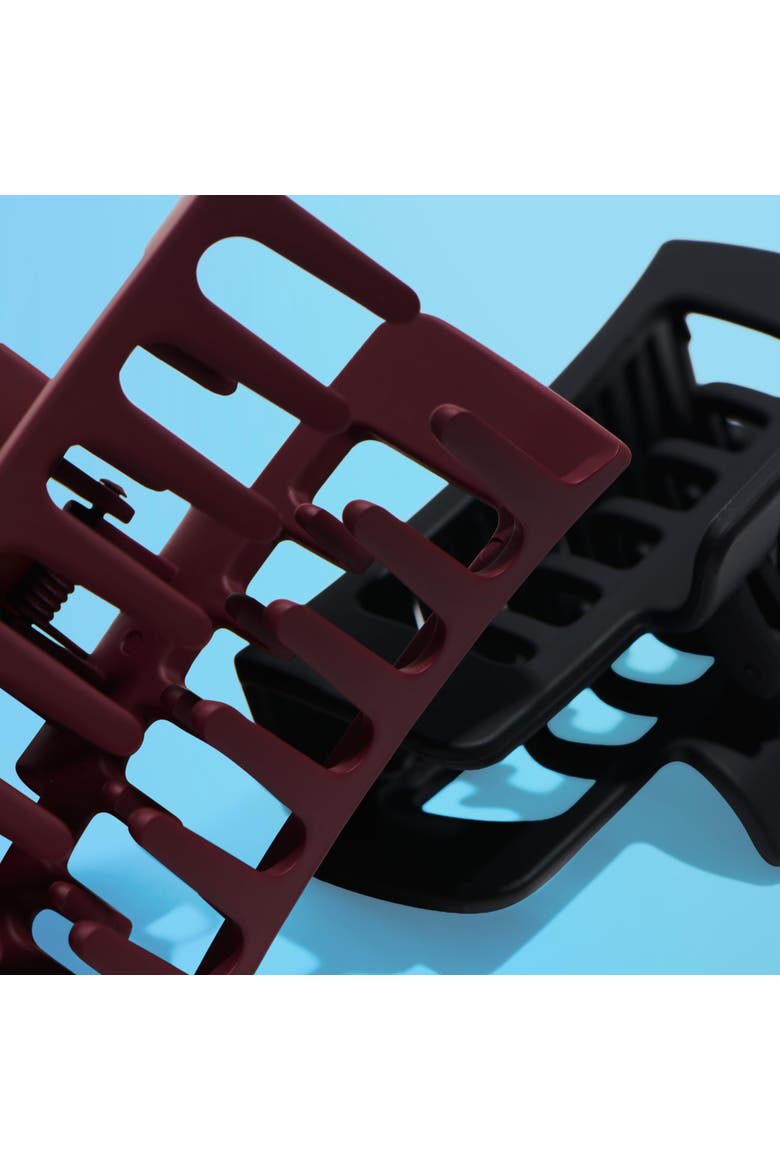 Rectangle Double Teeth Claw Clip, Alternate, color, Brown