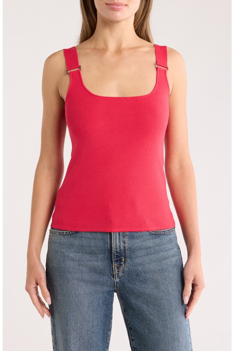 Square Neck Rib Sleeveless Sweater, Main, color, GARDEN BLOOM