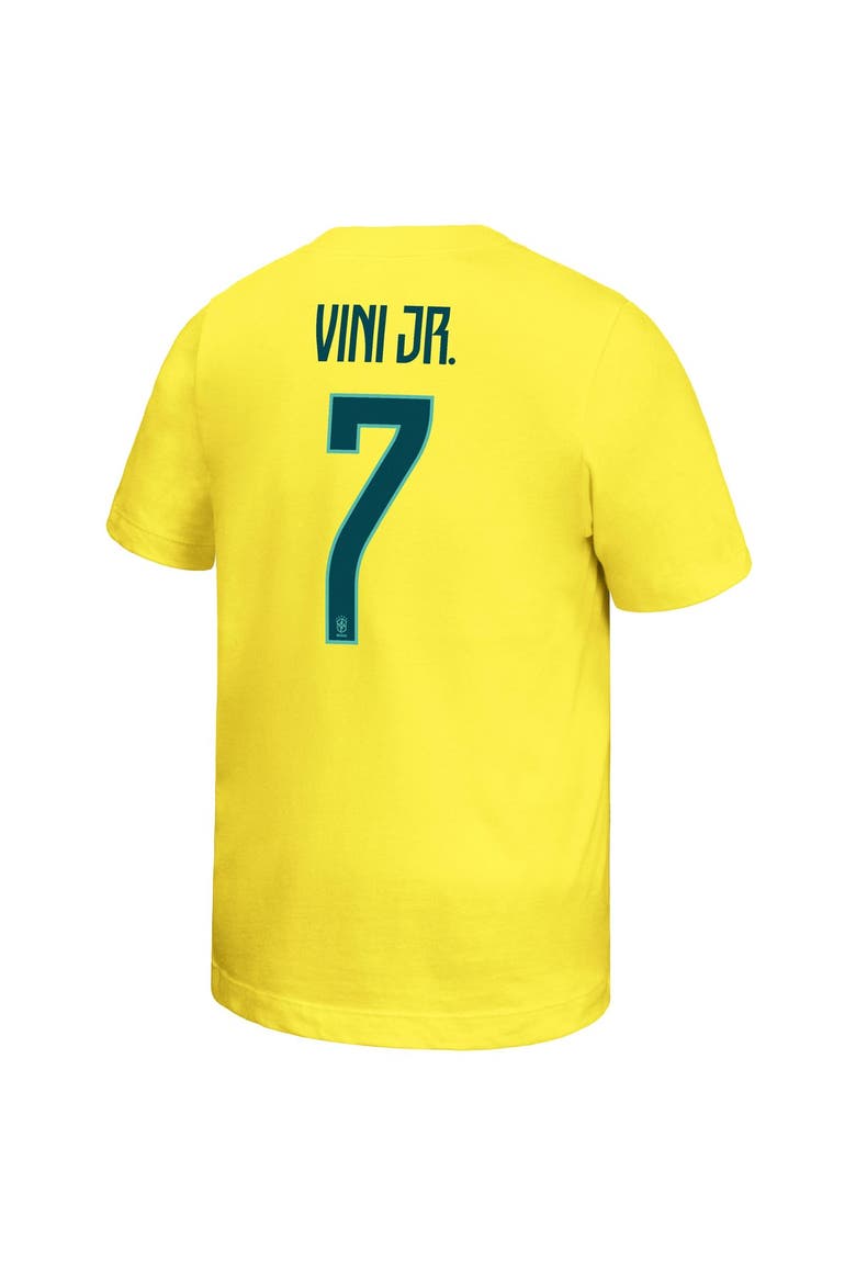 Youth Nike Vini Jr. Yellow Brazil National Team Name & Number T-Shirt, Alternate, color, Yellow