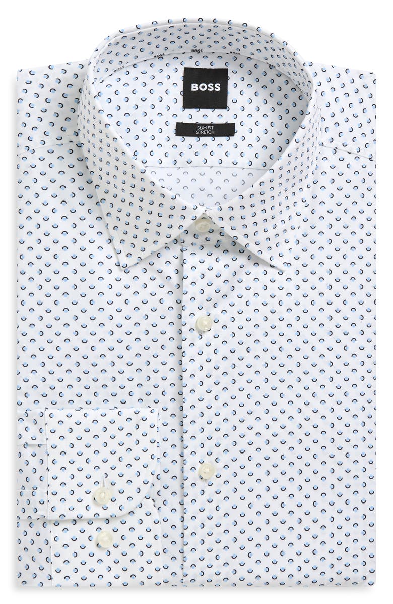 BOSS Hank Kent Slim Fit Stretch Cotton Dresss Shirt, Alternate, color, Light/ Pastel Blue