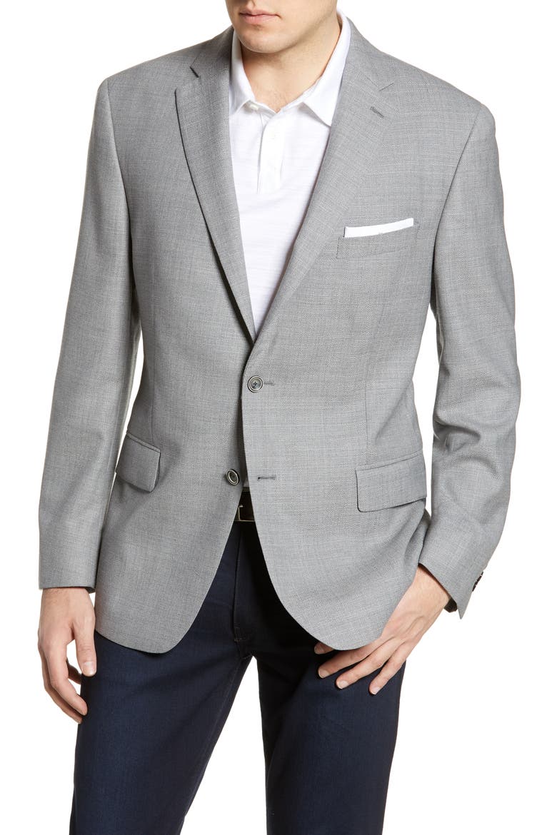 New York Fit Solid Wool Blazer, Main, color, GREY