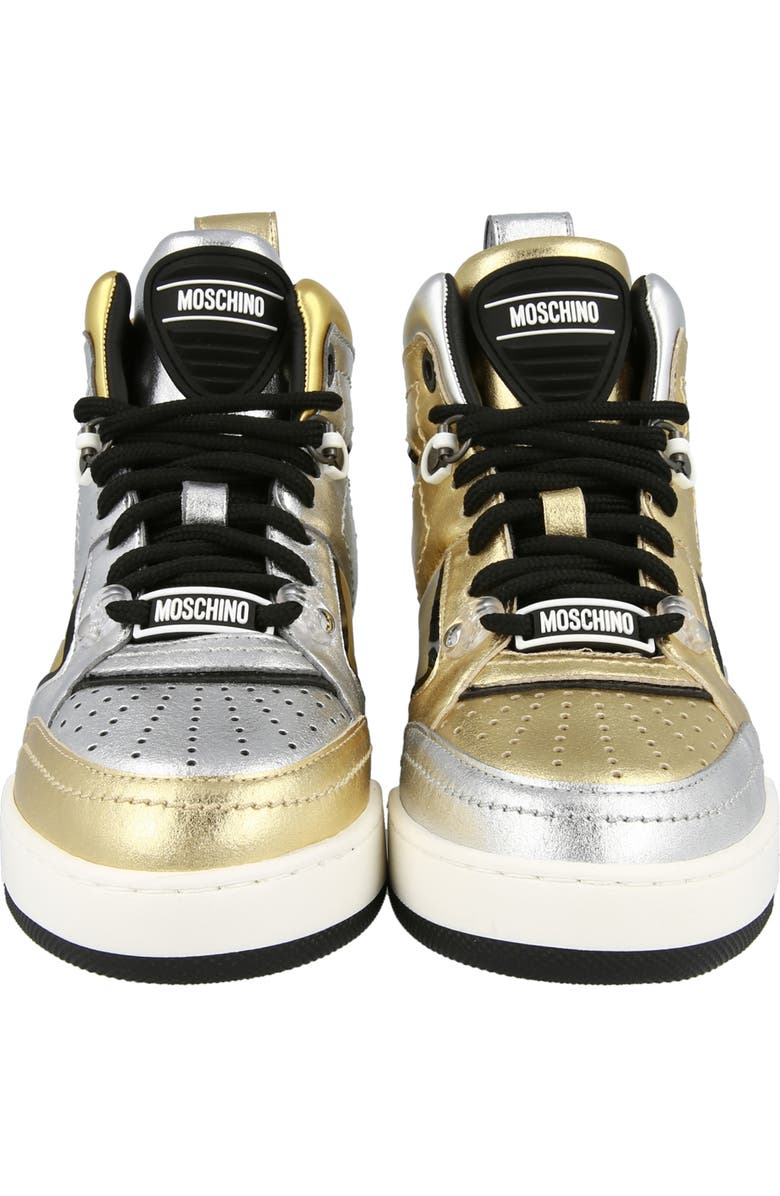 Moschino Streetball Sneaker, Alternate, color, Silver/ Gold Multi