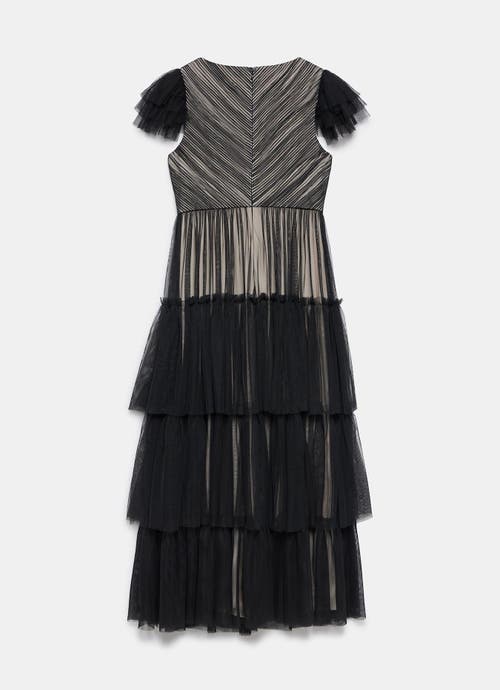 Mint Velvet Layered Tulle Maxi Dress In Black