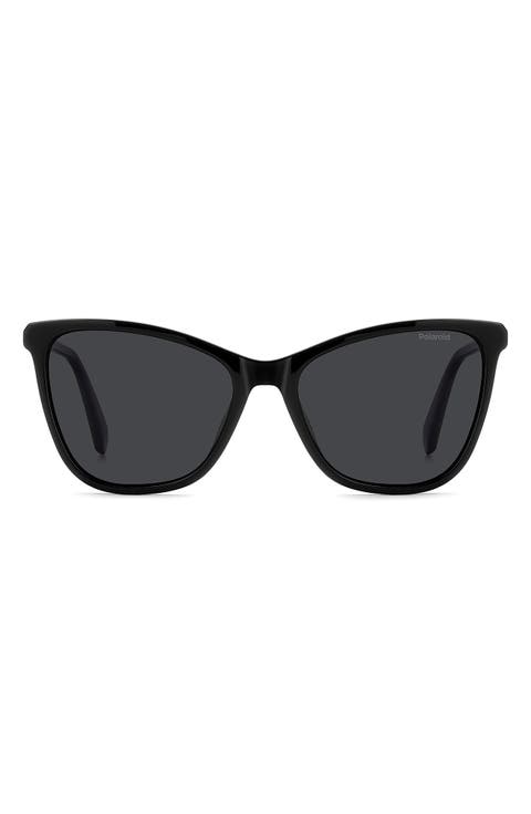 55mm Polarized Cat Eye Sunglasses