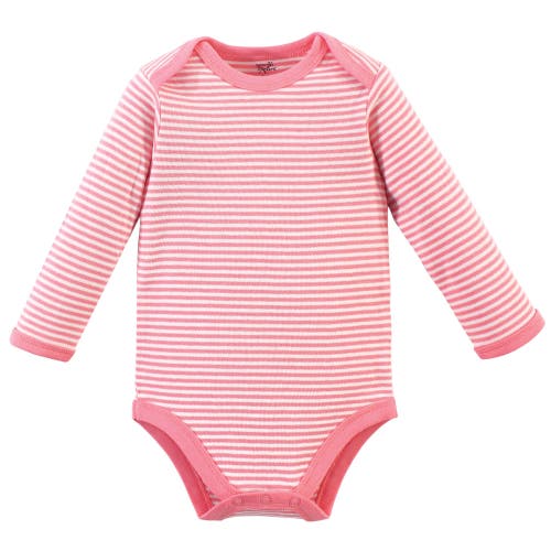 Touched By Nature Little Soft Organic Cotton Long-sleeve One-piece Essentials In Pink