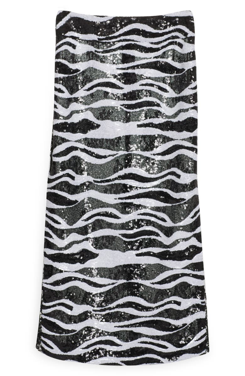 Dolce&Gabbana Sequin Stripe & Lace Midi Pencil Skirt, Alternate, color, 