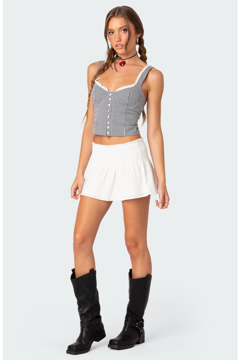 Gingham Bustier Corset Cotton Top, Alternate, color, MIX