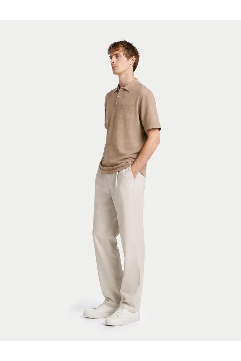 Men's Cotton Silk Cashmere Blend Polo Shirt, Alternate, color, timber wolf