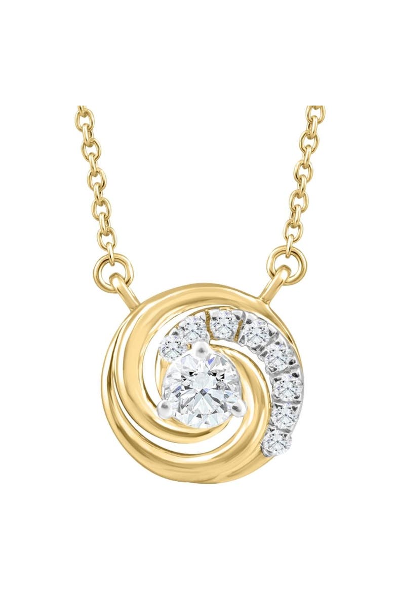 Bliss Diamond 1/4Ct TW Round Diamond Circle Halo Pendant Gold Lab Grown Necklace, Main, color, 10K Yellow Gold