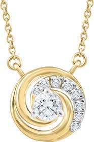 Bliss Diamond 1/4Ct TW Round Diamond Circle Halo Pendant Gold Lab Grown Necklace