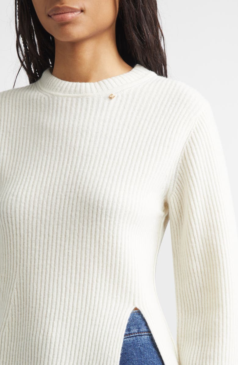 EENK Relaxed Wool Rib Sweater, Alternate, color, Ivory Wool