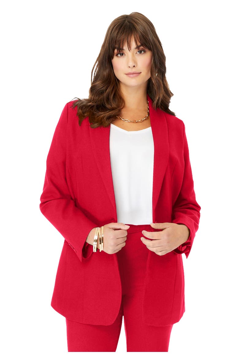 Plus Size Bendover Blazer, Main, color, VIVID RED