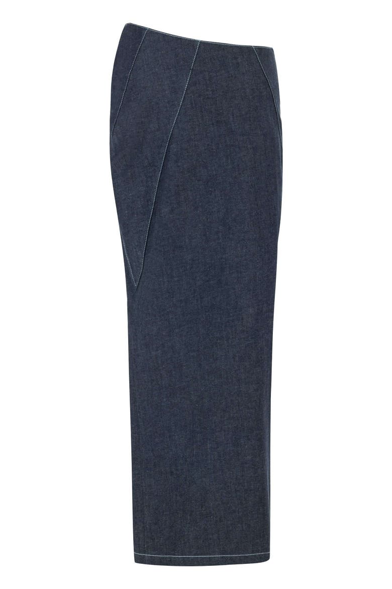 Vonk Asymmetric Denim Skirt, Alternate, color, Blue