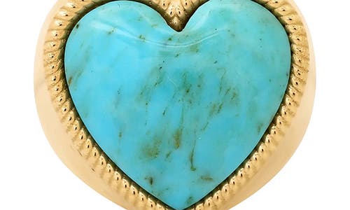 Established Stone Heart Ring In Blue