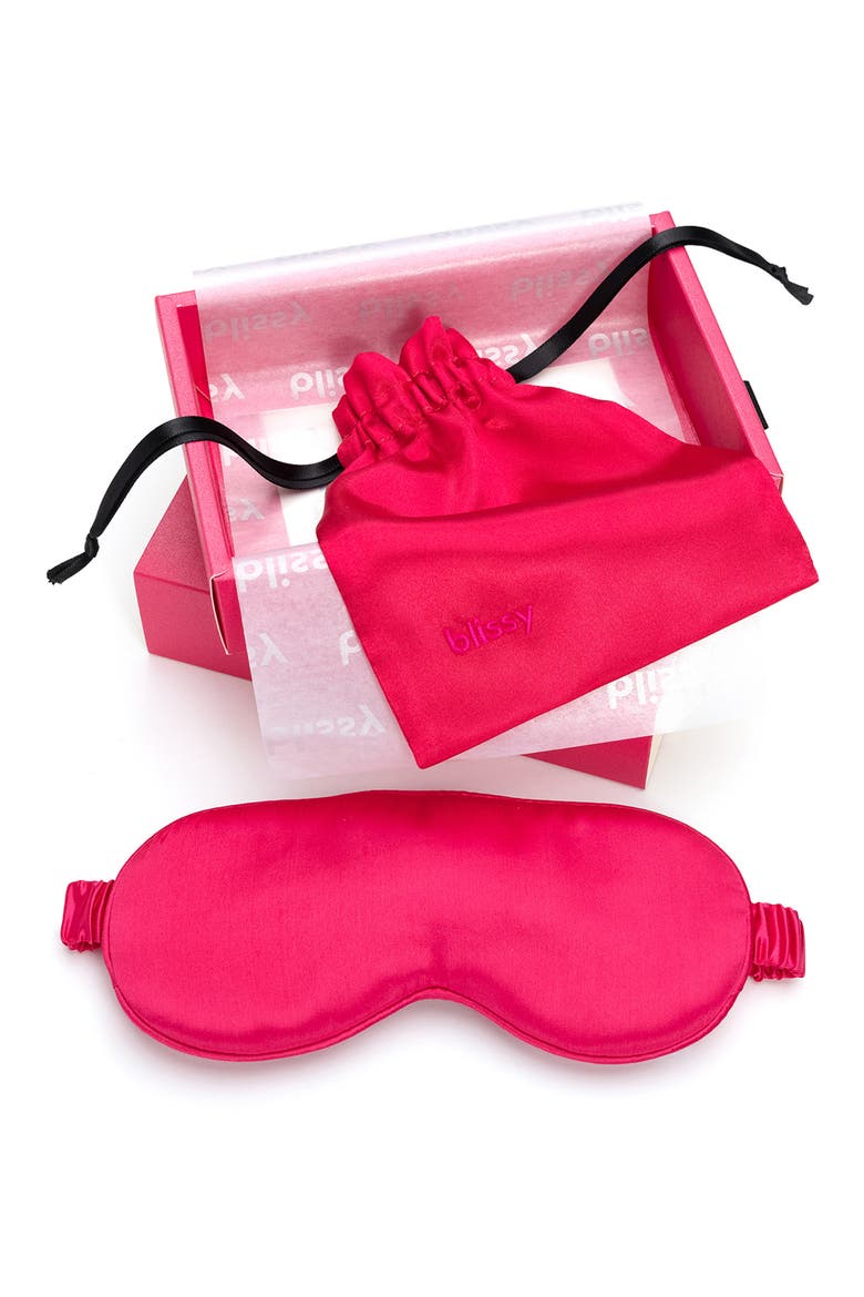 Silk Sleep Mask, Alternate, color, HIBISCUS