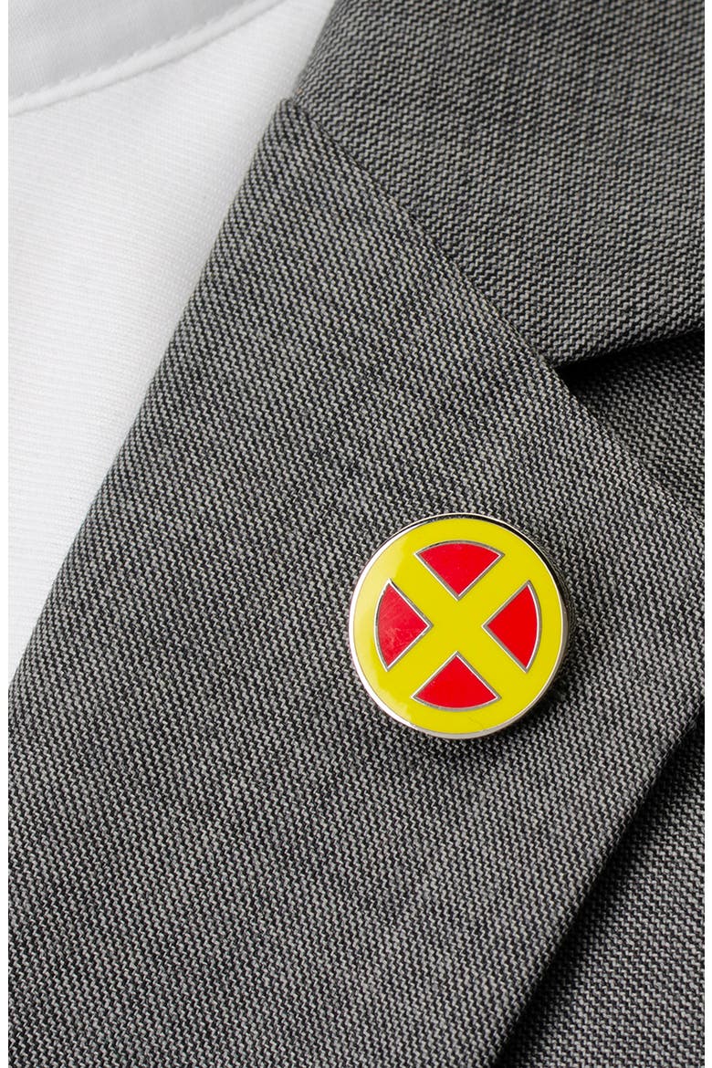 X-Men 3-Pack Assorted Crew Socks & Lapel Pin Set, Alternate, color, RED MULTI