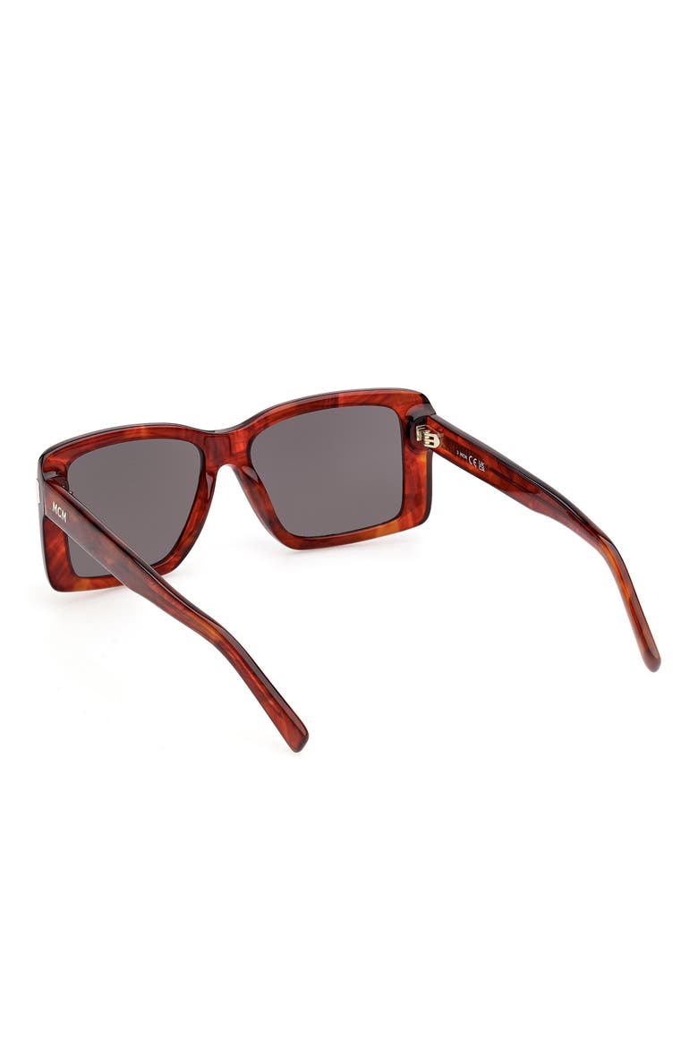 55mm Rectangular Gradient Sunglasses, Alternate, color, RED SMOKE