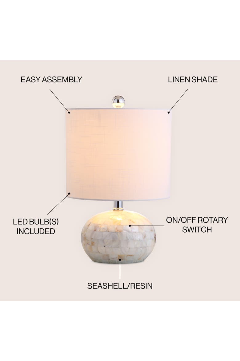 Wilson Seashell LED Table Lamp, Alternate, color, White