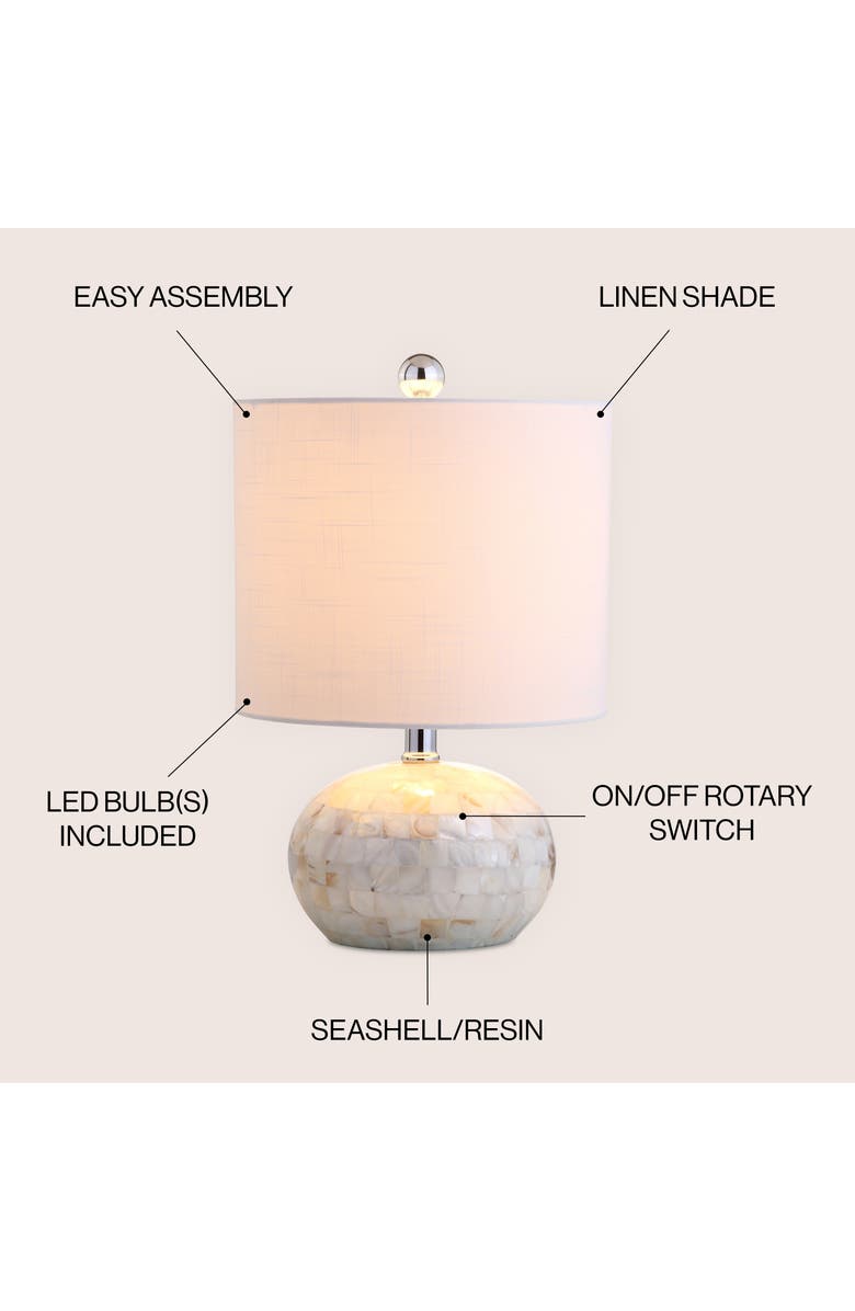 JONATHAN Y Wilson Seashell LED Table Lamp, Alternate, color, 