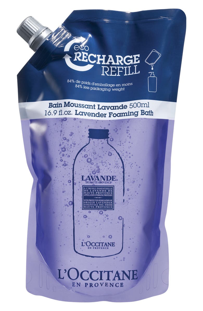 L'Occitane Lavender Foaming Bath Soap Refill, Main, color, 