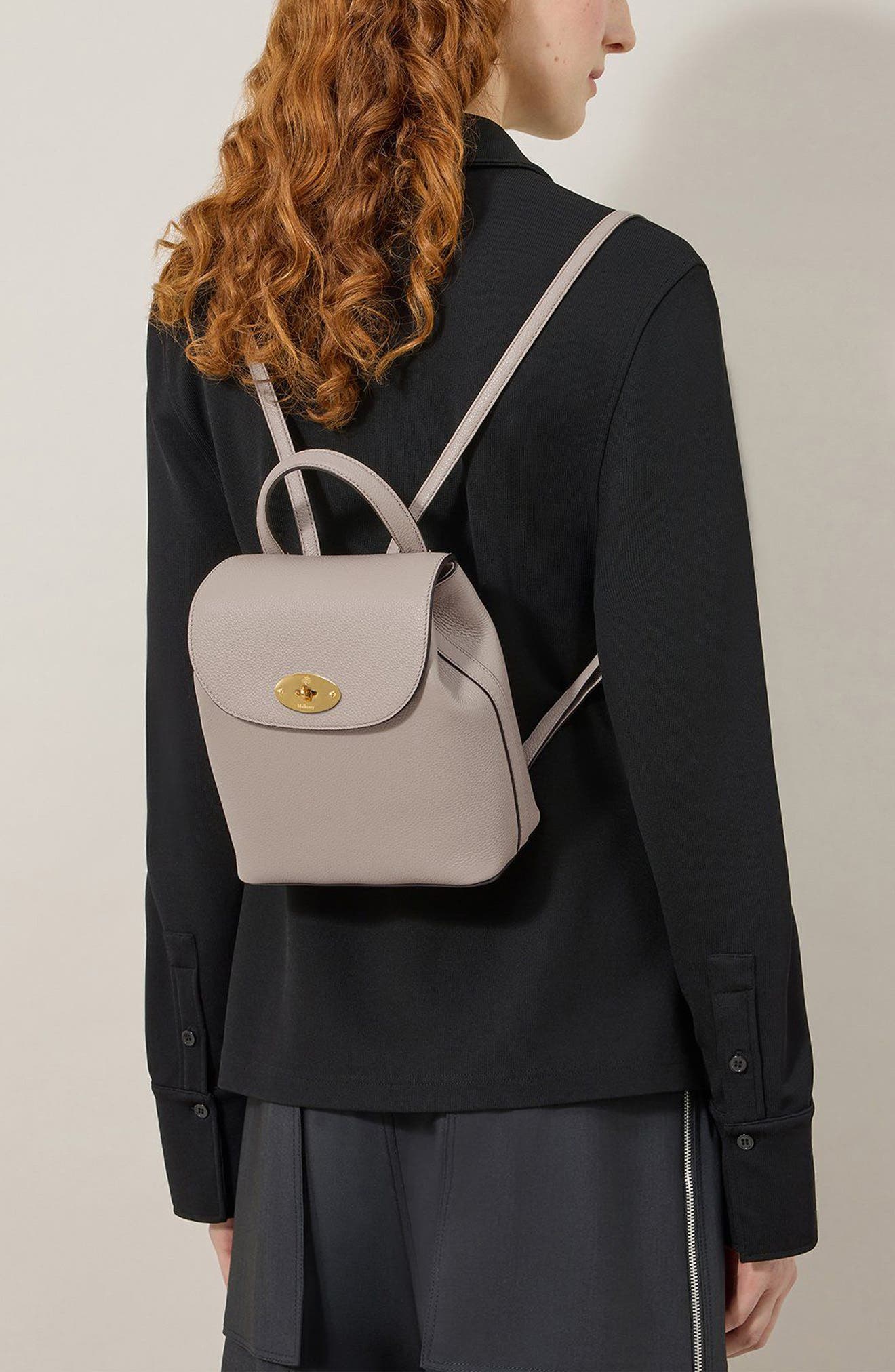 Mulberry Mini Bayswater Leather Backpack, Alternate, color, Cashmere Taupe