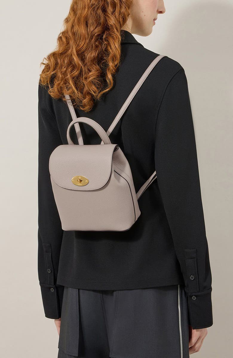 Mulberry Mini Bayswater Leather Backpack, Alternate, color, Cashmere Taupe