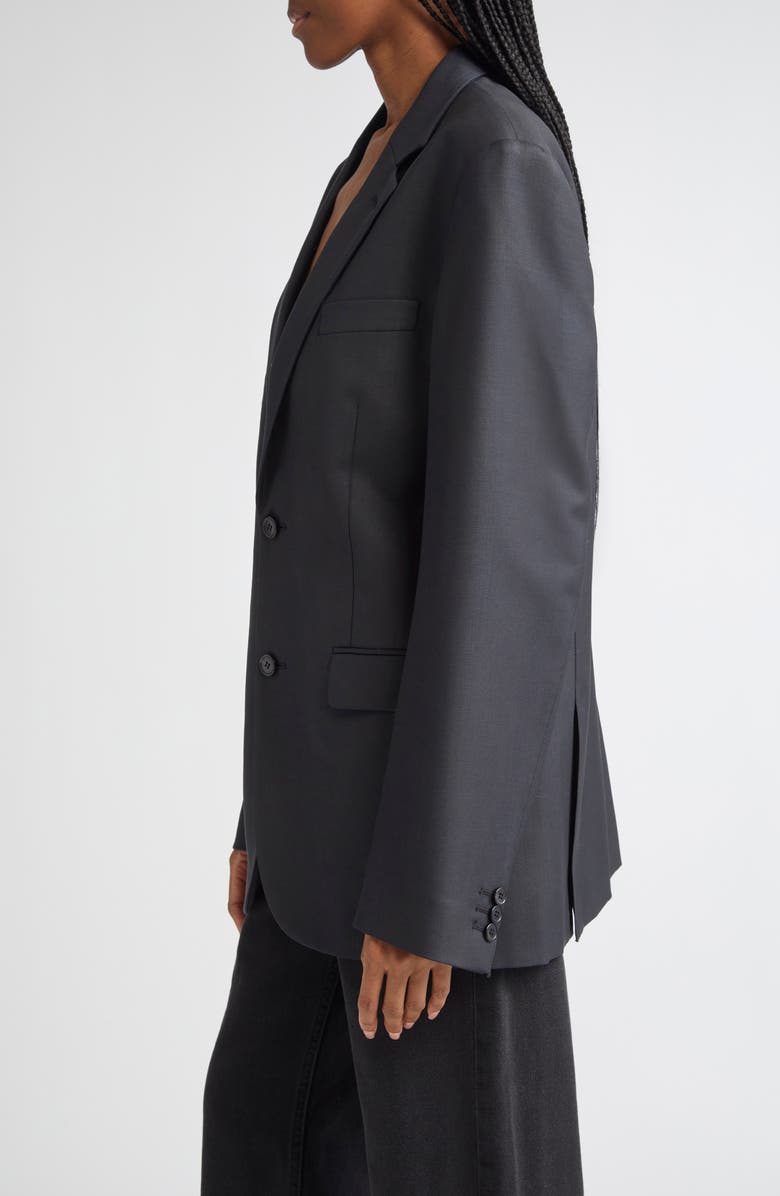 Maison Margiela Single Breasted Mohair & Wool Blazer, Alternate, color, 