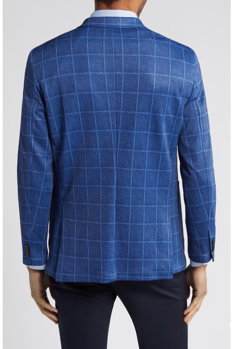 XC Flex® Blue Windowpane Check Knit Sport Coat, Alternate, color, BLUE PLAID