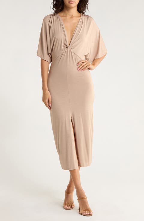 Flutter Sleeve Midi Dress