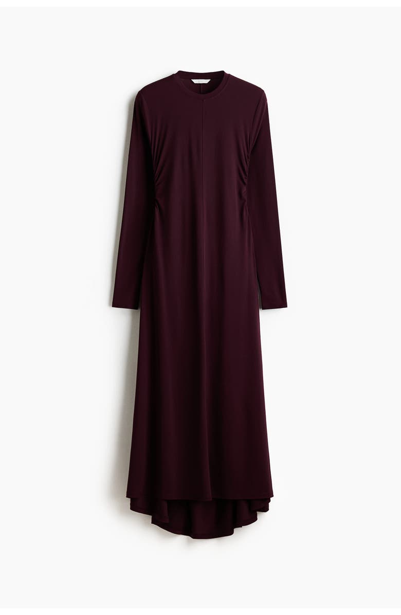 H&M Gathered Jersey Dress, Main, color, Burgundy