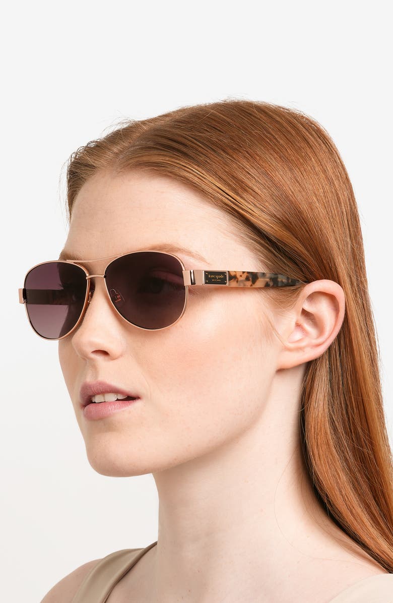 Kate Spade New York dalia 58mm polarized gradient pilot sunglasses, Alternate, color, 