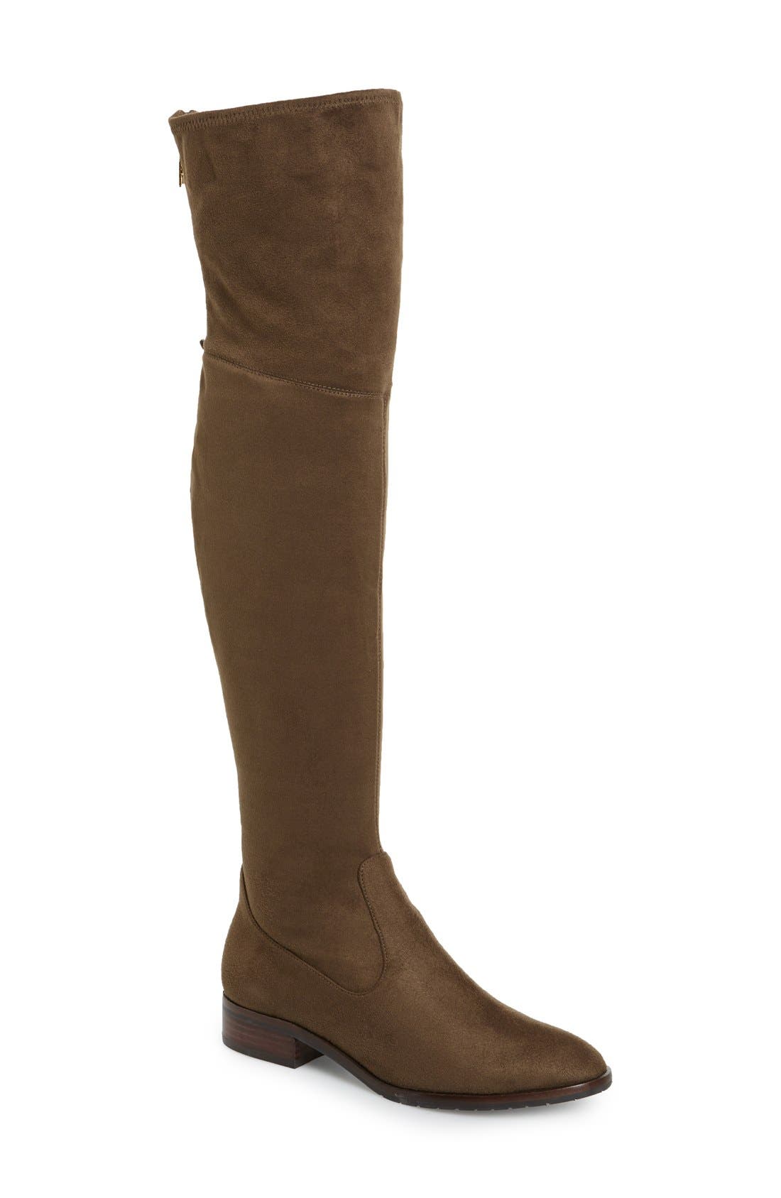 'Livi' Faux Suede Over the Knee Boot, Main, color, OLIVE FABRIC