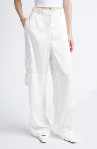 Satin Paneled Slouchy Cargo Pants