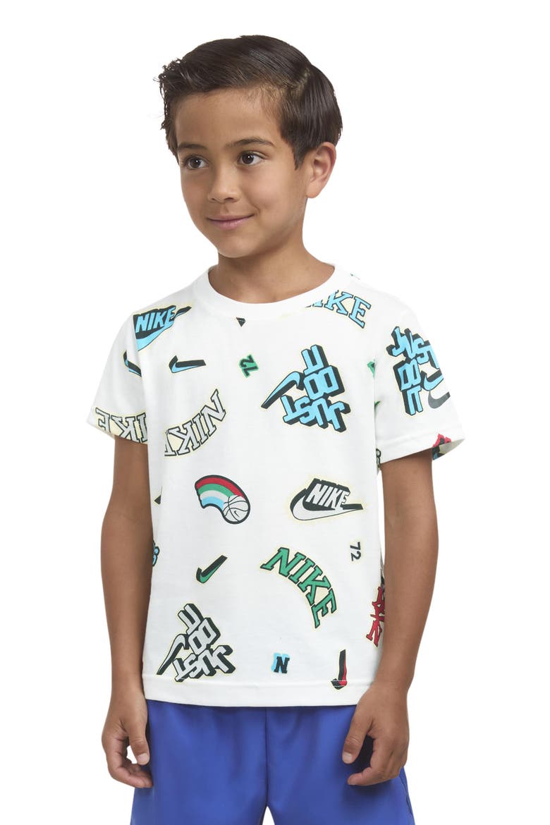 Kids' Varsity Print T-Shirt, Alternate, color, 001WHITE