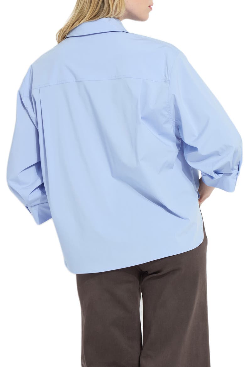 Enid Oversized Cropped Shirt, Alternate, color, FORGET-ME-NOT BLUE