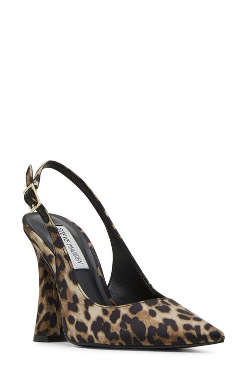 Steve Madden Blare Slingback Pointed Toe Pump In Leopard