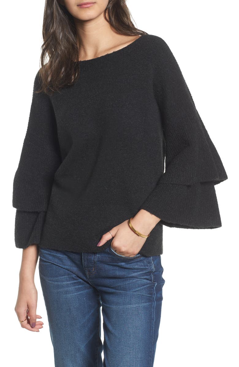 Madewell Tier Sleeve Sweater, Main, color, 