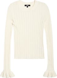PAIGE Ophelia Pointelle Stitch Organic Cotton & Silk Blend Sweater