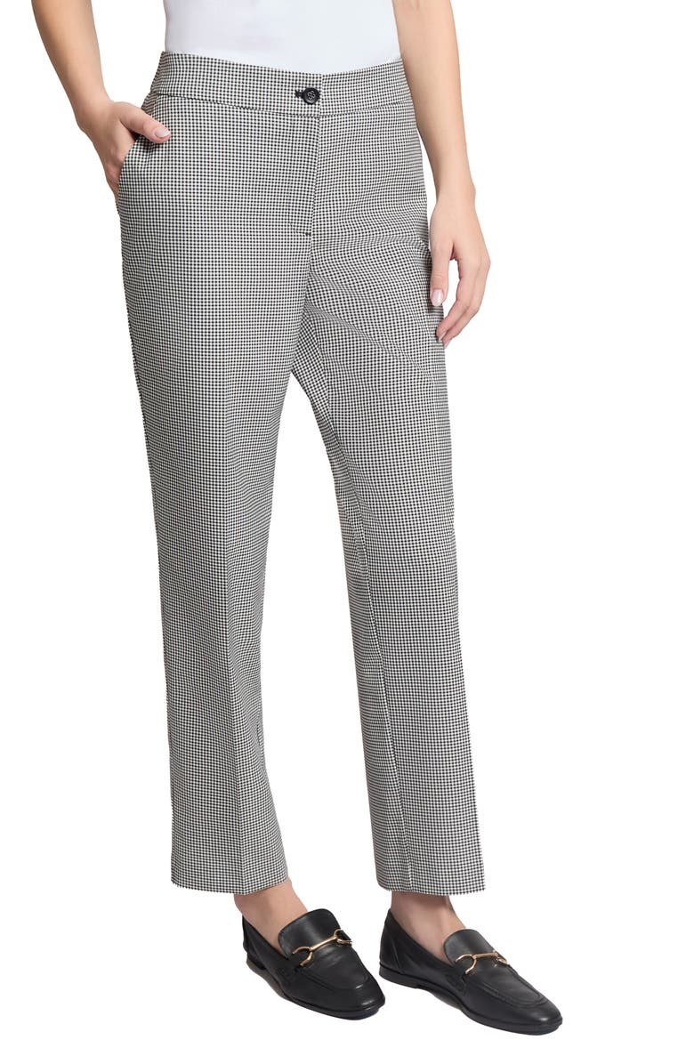 Jones New York Microcheck Ankle Straight Leg Pants, Alternate, color, 