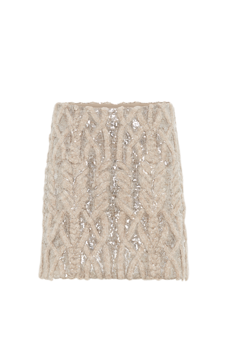 Dazzling Embroidery Mini skirt, Main, color, Sand