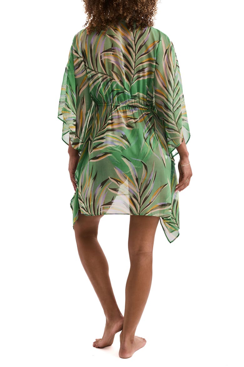 Parker Print Long Sleeve Cover-Up Minidress, Alternate, color, COASTAL LEAVES