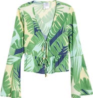 Sanctuary Ruffle Tie Front Cover-Up Top