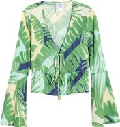 Sanctuary Ruffle Tie Front Cover-Up Top